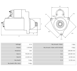 YANMAR ROZRUSZNIK 12V 2,3KW...