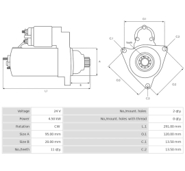 ISUZU MOTOR STARTER 4BG1...